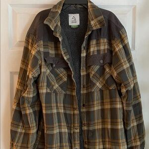 Alpine Design Men's Plaid Shirt Jacket - Brown and Gray